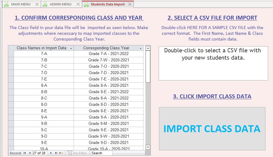 studentsdataimportscreenbookrentalmanager Book Rental Manager